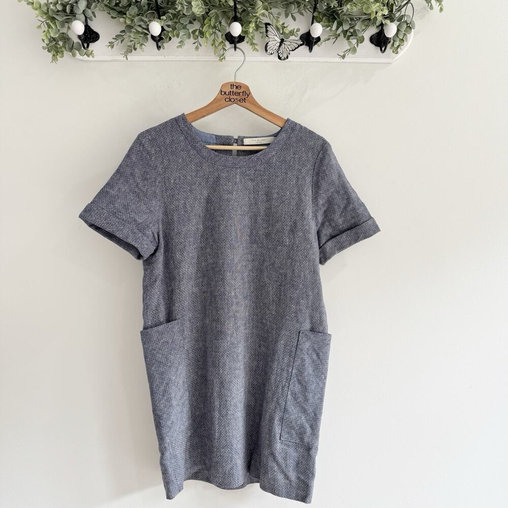 7115 By Szeki Womens Linen Blend Blue Shirt Dreee Lagenlook Medium Designer